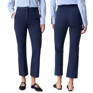 J. Crew Kelsey Pant Women's Size 8P Navy Blue Ankle Cropped Career Casual